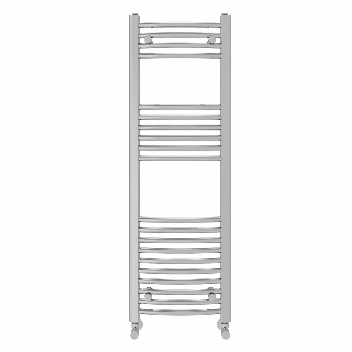 NRG Chrome Heated Towel Rail Curved Designer Bathroom Radiator - 1200×400mm