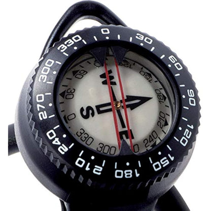 Cressi 2 Compass and Pressure Gauge Bar Diving Console - Black