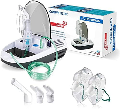 Hangsun Nebuliser Machine for Adults and Kids Compressor Nebulizer Compact Inhaler CN680 with Portable Design and Built-in Storage Box for Home Use