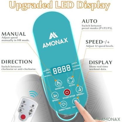 Amonax Electric Pedal Exerciser, Seated Elliptical Machine Cardio Under Desk Exercise Bike, Mini Cycle Trainer for Elderly, Sit down Foot Step Machine Leg Exercise Equipment for Home Use