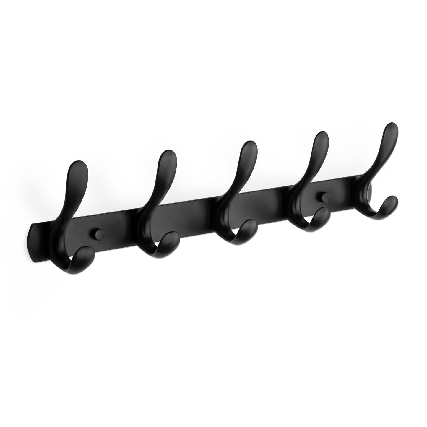SARIHOSY Black 5-Hook Black Self Adhesive Hooks, Rustic Coat Hooks Hanger Hook Door Hooks Screw in