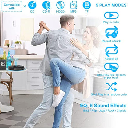 MONODEAL Bluetooth CD Player Portable, Rechargeable Compact Small CD Player with Headphones for Car and Personal Use