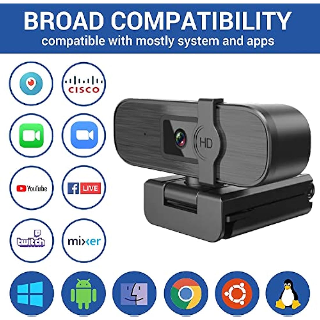 Nolansend 4K Webcam for PC, Auto-zoom,with remote control,Privacy Cover, White Balance, Webcam with Microphone, Plug & Play, 4K Web Camera for Laptop/Desktop, Video Calling,Conferencing