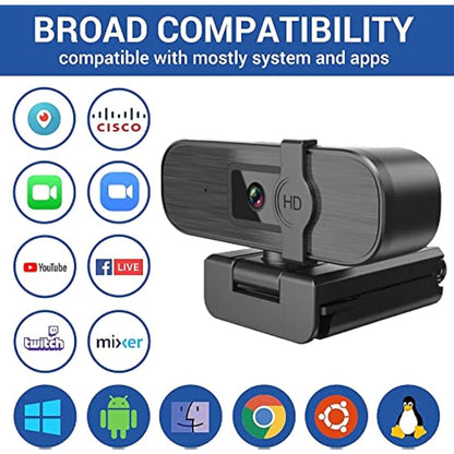 Nolansend 4K Webcam for PC, Auto-zoom,with remote control,Privacy Cover, White Balance, Webcam with Microphone, Plug & Play, 4K Web Camera for Laptop/Desktop, Video Calling,Conferencing