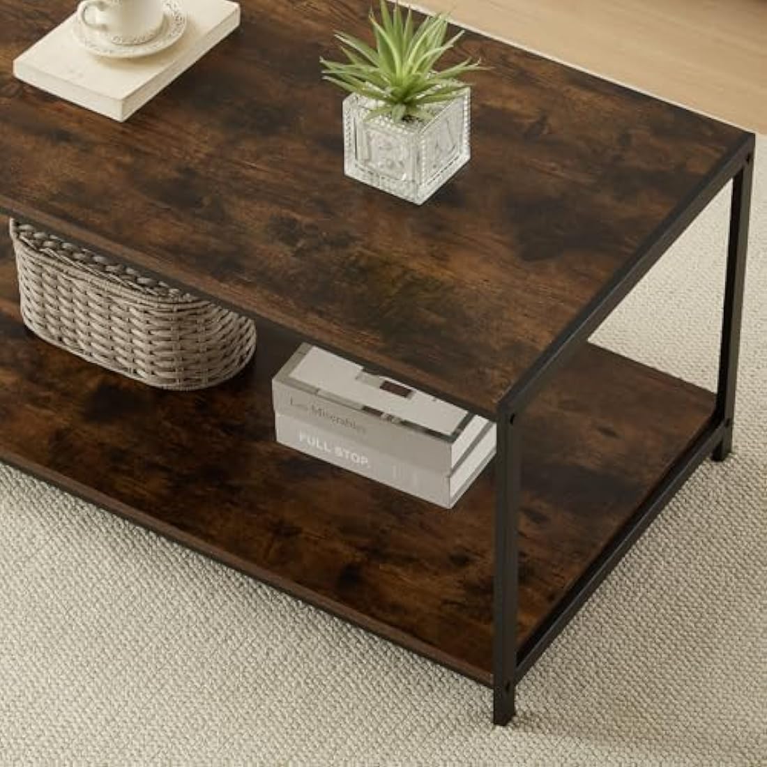 Direct Online Houseware House Of Home Coffee Table, Rustic Brown Living Room Furniture, TV Stand or Side Table, Durable Top, Easy to Clean and Assemble Rustic Brown 100x50x45cm