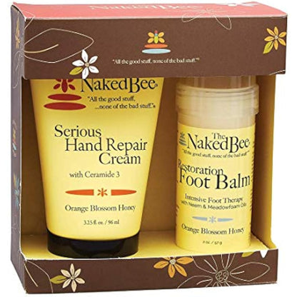 The Naked Bee Orange Blossom Hand & Feet Gift Set. Serious Repair Hand Cream & Restoration Foot Balm. Pamper Gifts for Women. Moisturising Hand & Foot Skin Care Set. Feet Balm & Hand Cream Gift Set.