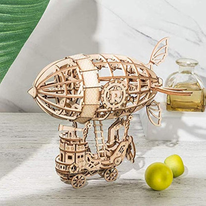 Rolife 3d Wooden Puzzle Woodcraft Construction Kit Model Kits For Kids, Teens and Adult (Airship)