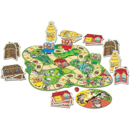 Orchard Toys Three Little Pigs Game, Fun Board Game for Children Age 3-6, Family Game Toy, Assorted Colours Lime Green