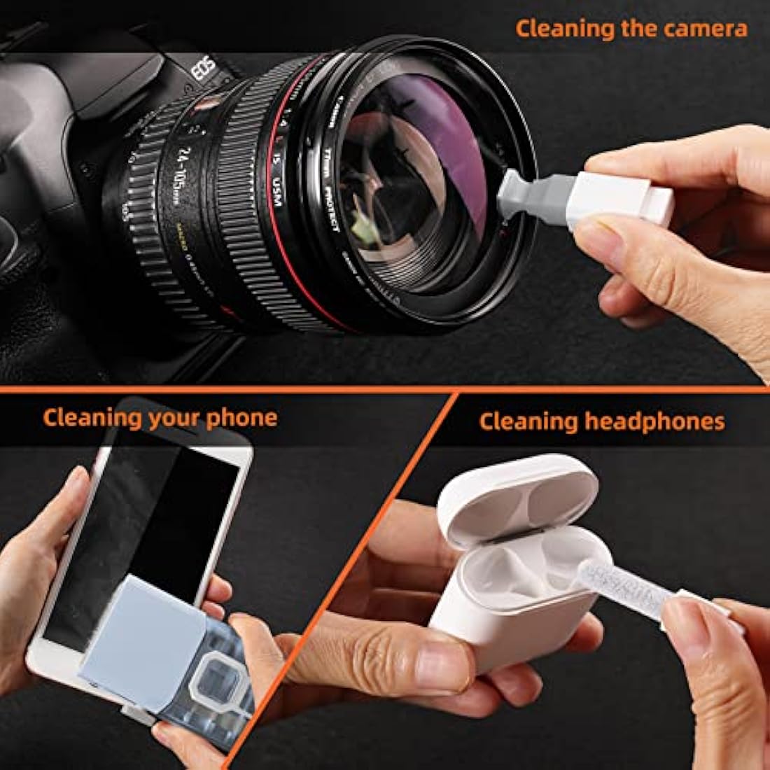 Laptop Screen Keyboard Cleaner Kit, Electronics Cleaning kit Tool for MacBook iPad iPhone Pro Cell Phone, Brush Tool for Tablet, Computer, PC Monitor,Camera with Spray with Patent (Morandi Light Blue)