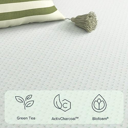 Zinus 3ft Single Mattress Memory Foam Infused with Green Tea - (90 x 190 cm) - 8'' Height - Medium Firm Orthopaedic Support - Lasting Freshness