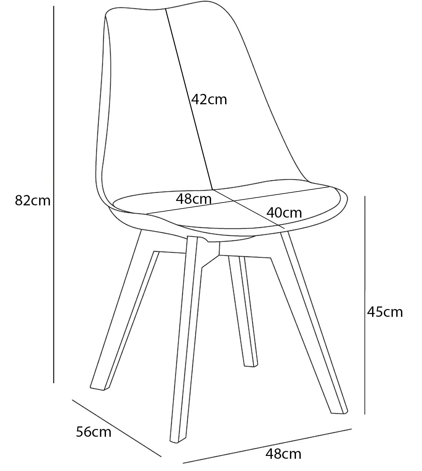 RED HERON Velvet Upholstered Dining Chair with Solid Beech Wood Legs for Mid Century Modern Dining Room Living Room Bedroom Kitchen & Lounge