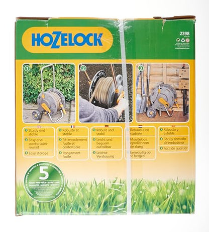HOZELOCK - Cart Reel 60 m without Equipment : Max Capacity 60m, Reinforced Axis, Freestanding, Stable and Easy to Use, Integrated Handle, Supplied