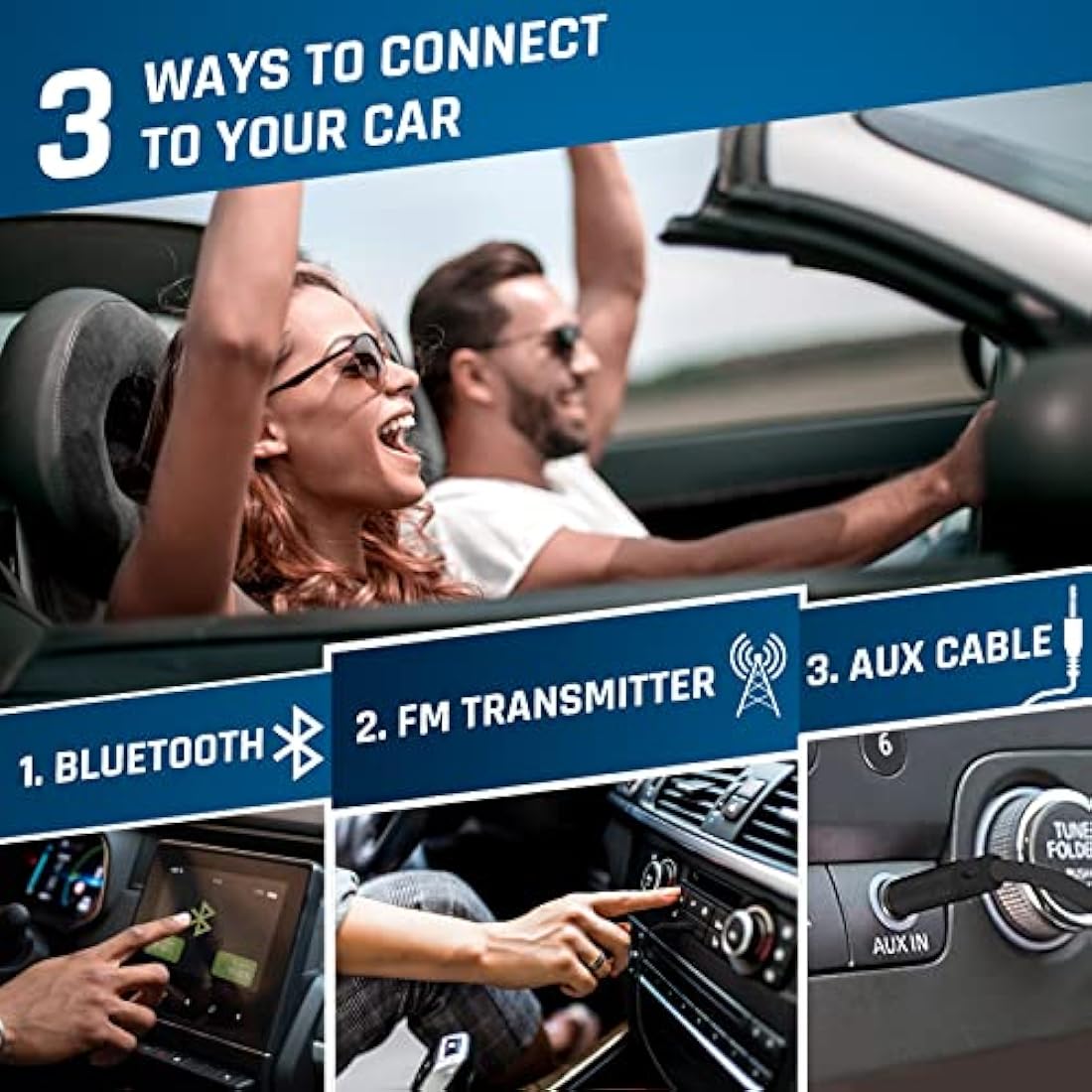 KLIM Journey - Portable CD Player with Long-Lasting Battery - New - with Headphones - Radio FM - Compatible MP3 CD Player Portable - SD Card, FM Transmitter, Bluetooth - Ideal for Cars - Black