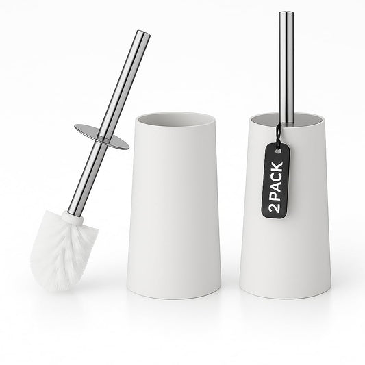 Toilet Brush & Holder | Modern Loo Brush and Holder set with elegant design | Toilet Cleaner Brush with Stainless Steel handle | Compact and efficient