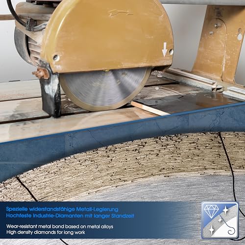 S&R Diamond Saw Blade 250 * 25,4 * 7 mm (1,6 mm), cutting disc for porcelain, fine stoneware, hard tiles, granite