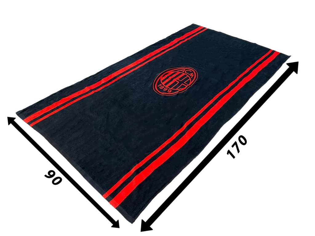 hermet A.C. Milan, Terry Pool Towel, 90x170, 100% Cotton, Official Product, Cimato