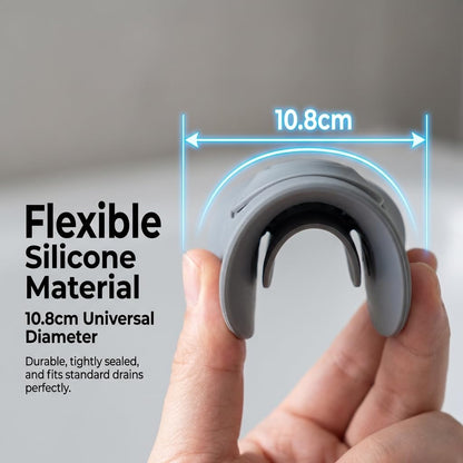 CleaZeny 2-Pack Silicone Press-Type Universal Bath Plug, 10.8cm Grey
