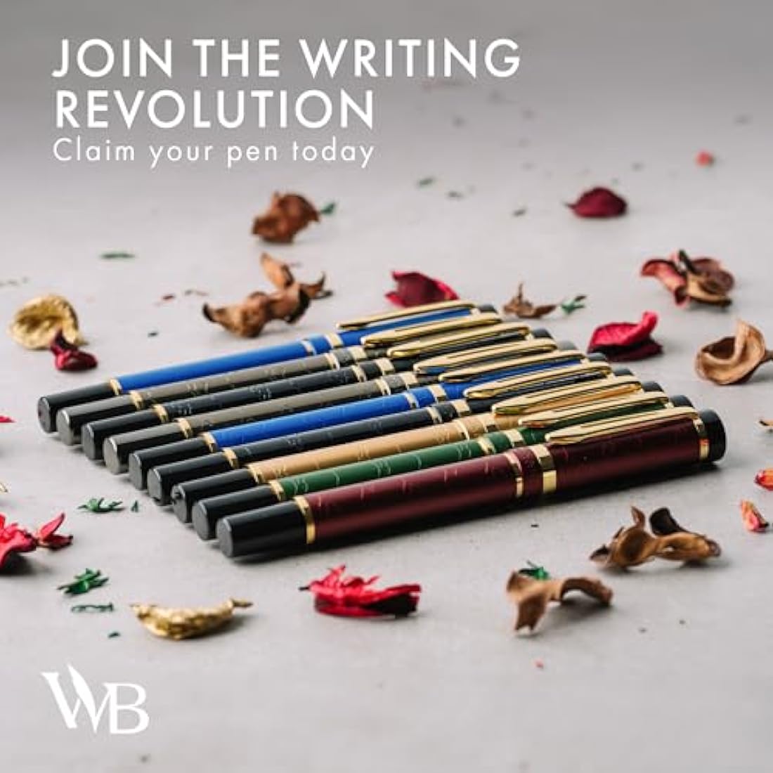 Wordsworth & Black Primori Fountain Pen Set [Blue Gold]; Extra Fine Nib, Gift Case, 24 Ink Cartridges, Refill Converter, Manual; Journaling, Calligraphy, Smooth Writing Pens; Left and Right Handed