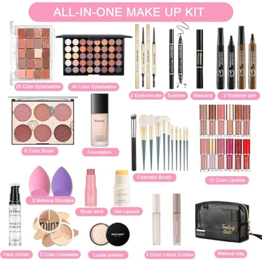 Make up Set, Ruicen Makeup Kit for Women and Teenages, Makeup Set Full Kit, Make up Sets Includes Foundation 40 Color Eyeshadow Microblading Eyebrow Pen etc Cosmetic Make Up Starter Kit
