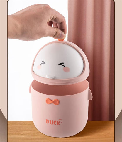 TOGHPUW Desk Bin, Mini Trash, Cute Small Waste Bin, Deskbin with Lid, Suitable For Office, Bedroom, Children'S Room (pink)