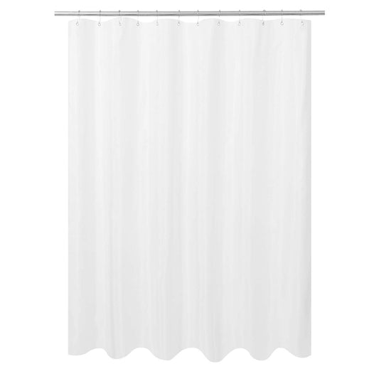 N&Y HOME Ultimate Waterproof Fabric Shower Curtain or Liner, Machine Washable, Breathable Fabric TPU Lining Bath Tub Shower Liner, White, 72x72 inch