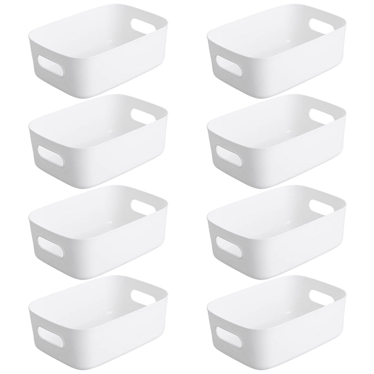 Bgfuni Set of 8 Small Plastic Storage Baskets, Office Home and Kitchen Tidy Organiser