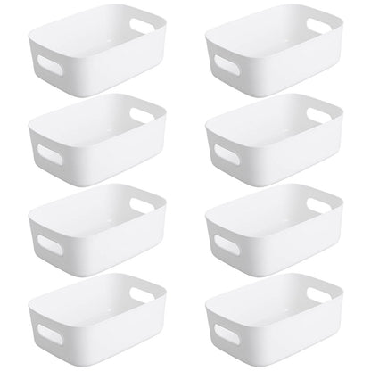 Bgfuni Set of 8 Small Plastic Storage Baskets, Office Home and Kitchen Tidy Organiser