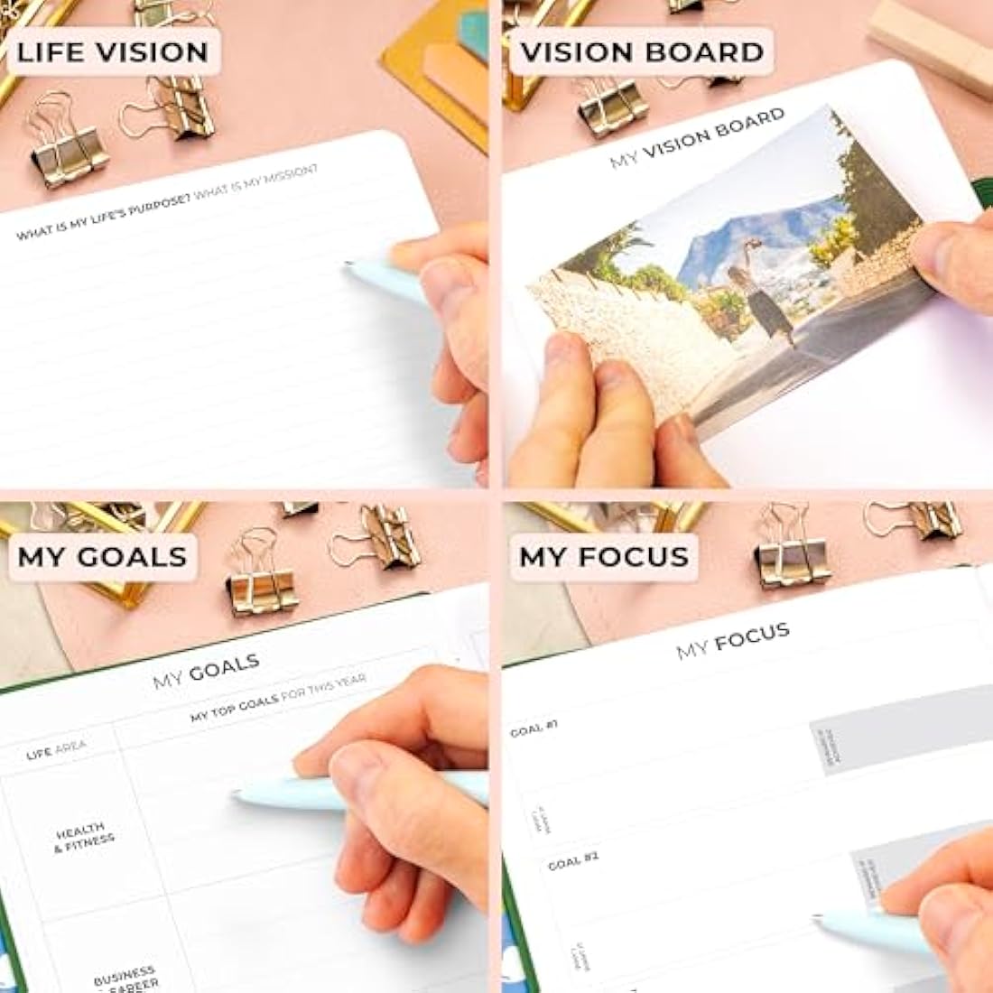 Clever Fox Advanced Weekly Planner – Undated Life Goal Planner for Daily Productivity & Time Management – Day Organizer Journal – Hardcover A5, Forest Green