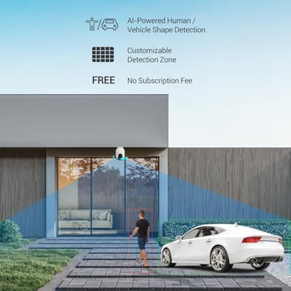 EZVIZ 3K Wifi Security Camera Outdoor Wired, No Monthly Fee, 512GB SD Supports, 360° PT, Colour Night Vision, Human/Vehicle Detection, Auto-Track, Home Wifi CCTV System, Alexa/Google (C8c 5MP)