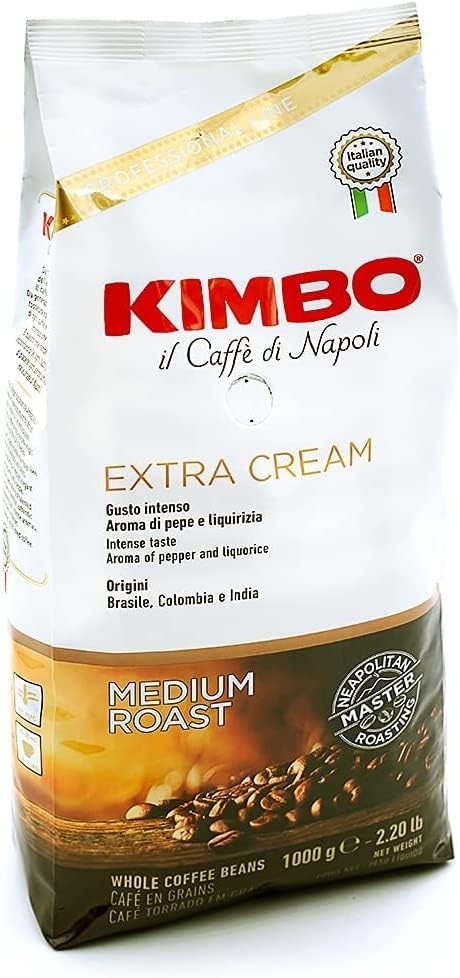 Kimbo Extra Cream Espresso Coffee Beans 2x1kg, Pack of 2