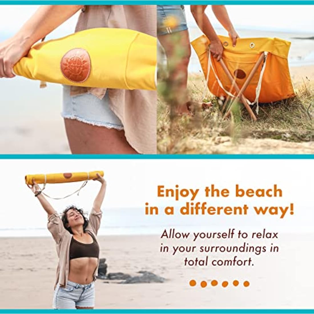 Letssunsit Sunsit - Park & Beach Blanket Chair. Foldable Lounger, Lightweight & Practical - Great Present/Gift - Trendy Foldable Chair - Sunbed - Garden & Park - 100% Cotton Mat