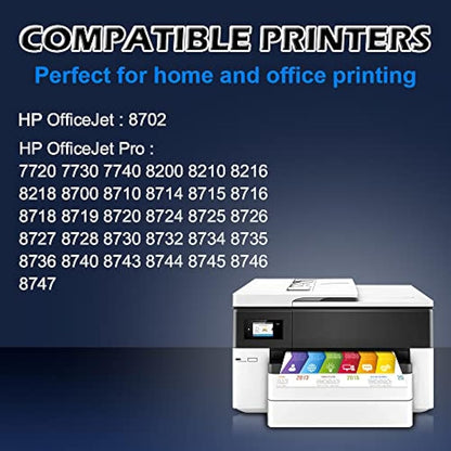 953 XL 953XL Ink Cartridges Multipack for HP 953XL Ink Cartridges,Not Affected by Upgrade, Work for HP Officejet Pro 7720 7730 7740 8210 8710 8720 8725 8730 8740 Printer (1BK 1CY 1MG 1YL) 4Pack