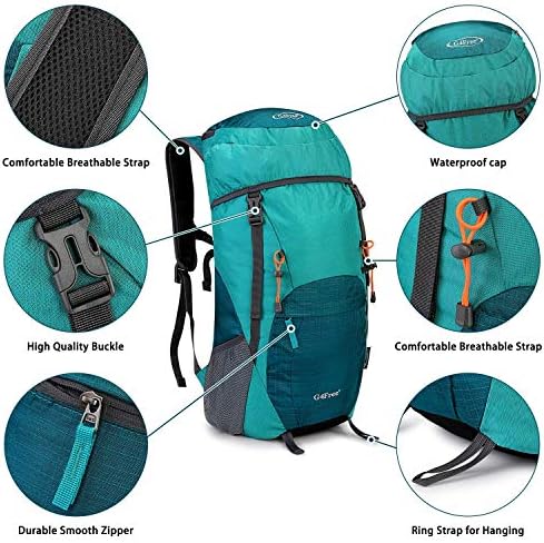 G4Free 40L Rucksack Foldable Hiking Backpack Ultra Lightweight Camping Daypack