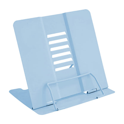 Book Stand, Multifunctional Metal Book Holder for Reading (Blue)