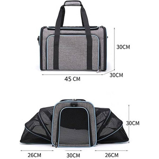 Howsehold Expandable Pet Carrier for Cat, Kittens, Puppy extendable cat carrier - Travel Friendly with fleece bed