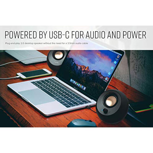 CREATIVE Pebble V3 Minimalistic 2.0 Desktop Speakers with USB Audio, Clear Dialog Enhancement, Bluetooth 5.0, 8W RMS with 16W Peak Power (Black)