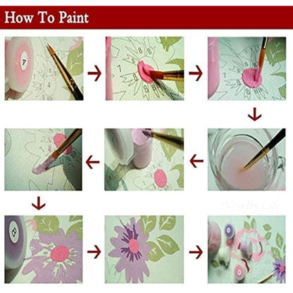 Painting by Numbers for Adult, DIY Canvas Oil Painting Kit for Kids with Paint brushes Acrylic Pigment Drawing Paintwork 16x20inch Without Frame(Boat)