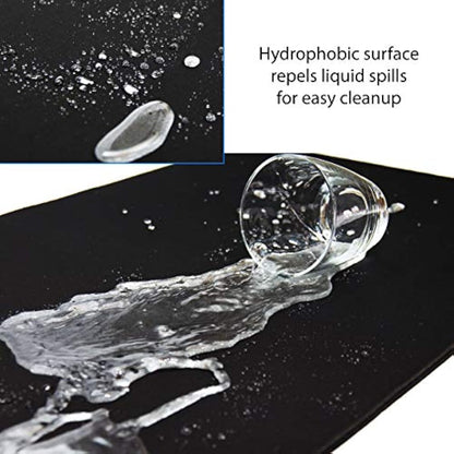 Traverse Ridge Pro Gaming Mouse Pad (5mm) | Massive 46 inch | 46x17.3x0.20 Extra Thick | Black/Black | Dense Weave Speed Poly, Superior Control | Stitched Edge, Washable, Giant Large Desk Mat
