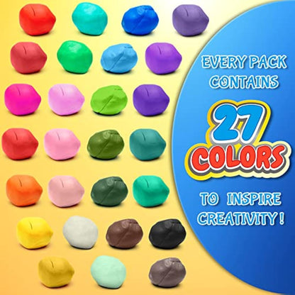 Air Dry Clay 27 Colours, Modelling Clay for Kids, DIY Molding Magic Clay for with Tools, Soft & Ultra Light, Toys Gifts for Age 3 4 5 6 7 8+ Years Old Boys Girls Kids
