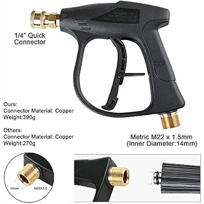 Stone Banks Pressure Washer Foam Lance with 5 Spray Nozzles, 1 Litre, Adjustable Quick Close 1/4 Inch, Foam Cannon Bottle, Soap Dispenser for Car Wash