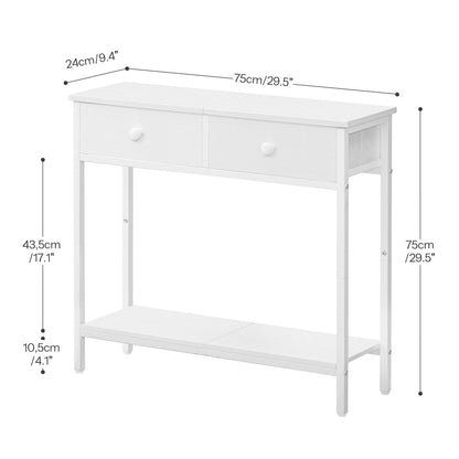 HOOBRO Slim Console Table, Narrow Console Table with 2 Drawers, Hallway Table with Storage, Small Side Table for Small Spaces, Living Room, Entryway