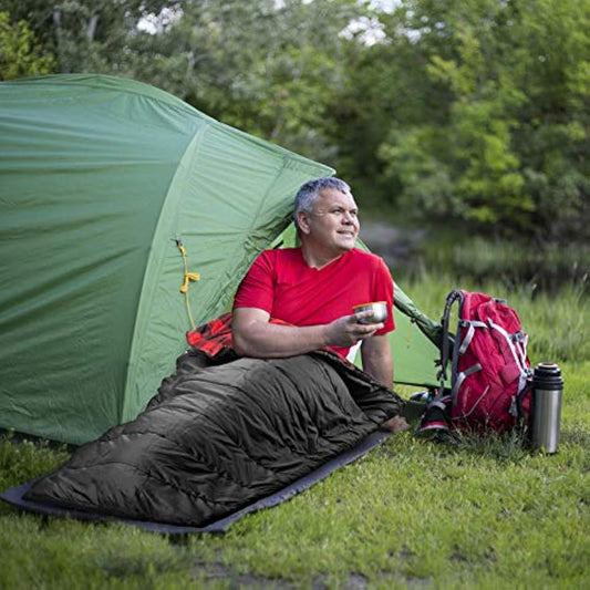 Mcota Cotton Flannel Sleeping Bag for Adults, 100% Cotton Lining Sleeping Bag for Camping, Hiking, Backpacking Travel, Lightweight & Portable,3-4 Season Warm Weather Use