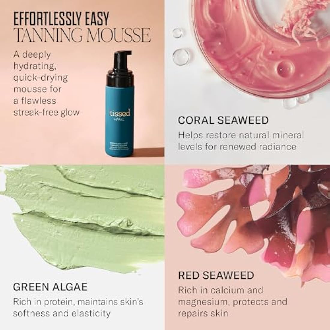 Mii Cosmetics | Kissed Effortlessly Easy Tanning Mousse | Hydrates Skin & Offers Flawless, Streak-Free Tanning | Light, 150ml