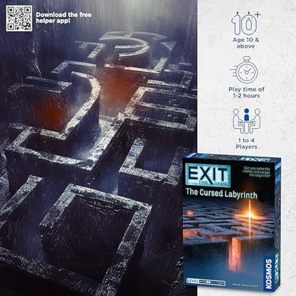 Thames & Kosmos | 692860 | EXIT: The Cursed Labyrinth | Level 2 out of 5 | Unique Escape Room Game | 1 -4 Players | Ages 10+, Black