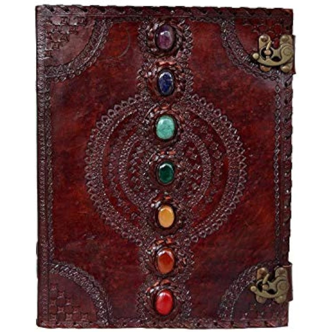 OVERDOSE Seven Stone Leather Journal - Handmade Antique Stone Journal For Students & Office For Men And Women Diary Leather Sketchbook Drawing Journal Notebook - Size 10 X 13 Inches | 25 X 33 cm