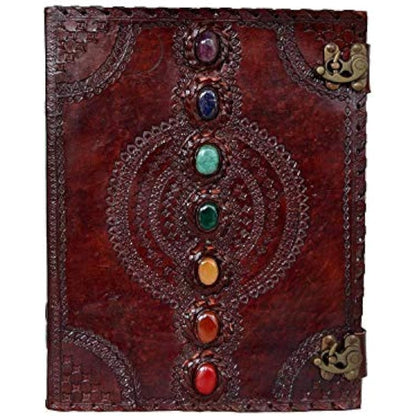 OVERDOSE Seven Stone Leather Journal - Handmade Antique Stone Journal For Students & Office For Men And Women Diary Leather Sketchbook Drawing Journal Notebook - Size 13 X 18 Inches | 33 X 45 cm