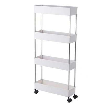 BigTron 4 Tier Storage Cart,Mobile Shelving Cart,Bathroom Slim Rolling Cart Utility Storage Organizer Shelf for or Bathroom,Kitchen,Laundry