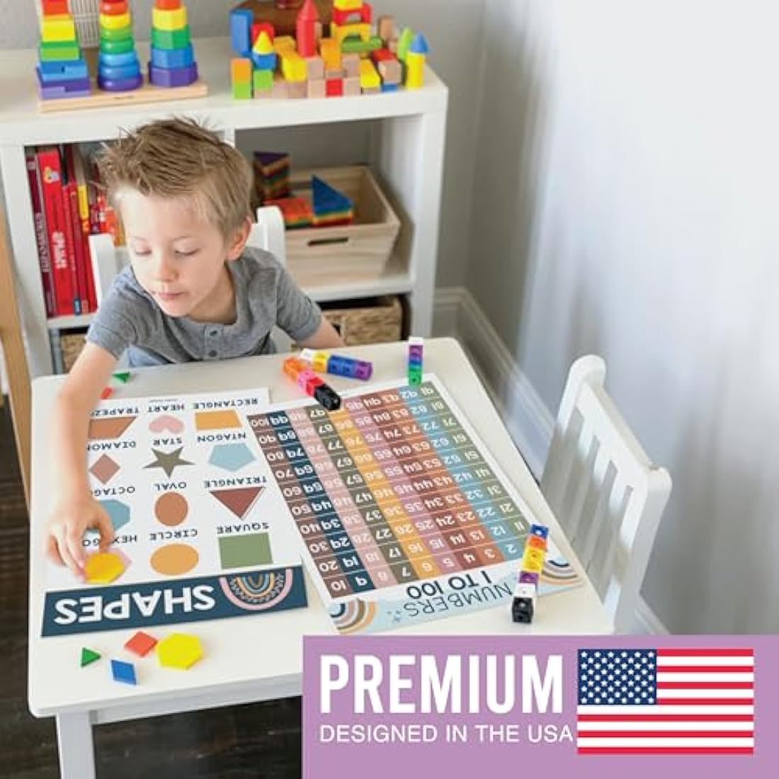 Hadley Designs 16 Boho Kids Educational Posters for Toddlers - Teacher Posters for Classroom Posters Elementary, Pre K Learning Posters for Toddlers 1-3