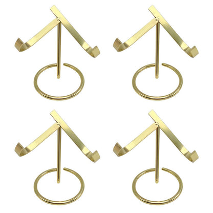 BDKMMS Crystal Display Stand, 4Pcs Metal Crystal Heart Stones Ball Holder Mineral Specimen Easel Holder for Geodes Agate Fossils Plates Collection