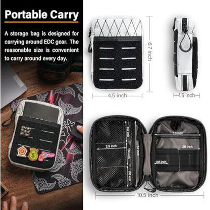 TACTICAL GEEK Block E3.0 EDC Compact Waist Pocket Pouch, Men EDC Pouch Organizer, Multi-Purpose Molle Tool Pouch, Utility Tool Organizer Bag for Daily Essentials Carry, X-White